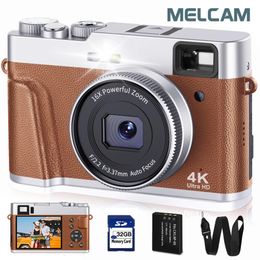 Digital Cameras 4K Camera Auto Focus 48MP Vlogging for and AntiShake Video with Viewfinder Flash Dial Brown 231025