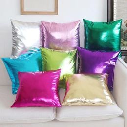 Pillow Leather Cover Simple Colorful Soft PU Living Room Sofa Throw Pillows Home Decoration Pillowcase