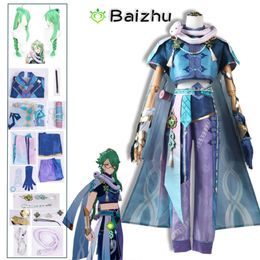 cosplay cosplay cosplay Cosplay Genshin Impact Costume Baizhu Long Green Wig Snake Carnival Outfit for Adult Men Women Comic Con Halloweencosplaycosplaycosplay