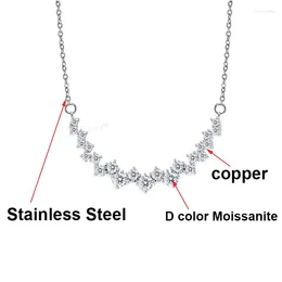 Pendant Necklaces Trendy Elegant Stainless Steel 4mm D Colour Moissanite Necklace For Women Engagement Wedding Jewellery Gifts