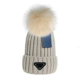 New Designer Fall and Winter Knitted Beanie men and women casual PRAD hats high-quality Knit Warm Beanies Hats Female Bonnet Beanie Caps 17 Colours D-14