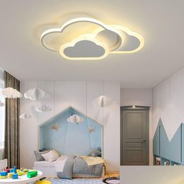 Ceiling Lights Modern Led Ceiling Light Creative White Cloud Bedroom Lighting Cartoon Childrens Room Kid Read Study Pink Decoration Dr Dhfis