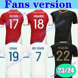 23 24 AS MONACO Mens Soccer Jerseys FELIX FOFANA MINAMINO EMBOLO BEN YEDDER M. CAMARA ZAKARIA BOADU GOLOVIN Home Away 3rd Fooball