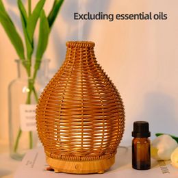 Essential Oils Diffusers Wood Weave Mini Vase Air Humidifier USB Electronic Ultrasonic Water Fragrance Oil Diffuser Home Room 231026