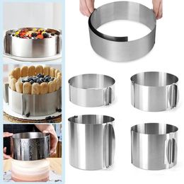 Baking Moulds 430 Stainless Steel 630cm Telescopic Mousse Ring Circle Mould Rustproof Adjustable With Scale Heightened Cake Rings For 231026
