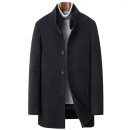 Men's Trench Coats BATMO 2023 Winter 70% Wool Collar Coat Men 80% White Duck Down Jackets Thick Overcoat YC313