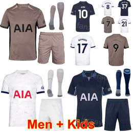 23/24 Club Man Youth 17 ROMERO Soccer Jerseys Set 38 UDOGIE 9 RICHARLISON 29 SARR 37 VAN DE VEN VICARIO LLORIS HOJBJERG SON KULUSEVSKI MADDISON Football Shirt Kits ReCi