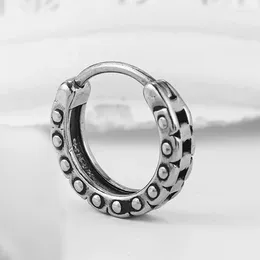 Hoop Earrings So One Piece Hip Hop Titanium Steel Geometric Puncture For Unisex Fashion Jewellery Minimalist Accessories