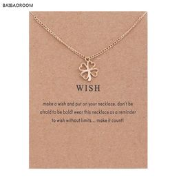 Golden Plated Clover Wish Love Alloy Clavicular Bones Pendant Short Chocker Necklace272D