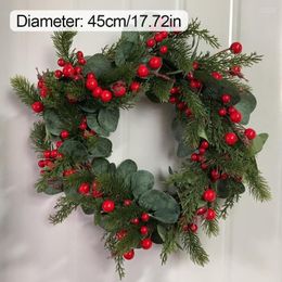 Decorative Flowers 2023 Wall Wreath Christmas Artificial Garland Plastic Hanging Rattan For Party Decoration Halloween Gift