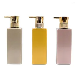 Storage Bottles 300ml Gold Plastic PET Bottle Pump Body Lotion Emulsion Hyaluronic Shampoo Hand Cleansing Gel Skin Care Cosmetic Packing