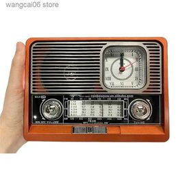 Cell Phone Speakers Portable Retro Radio BT Speaker Outdoor Solar FM/AM/SW1-6 Radio with LED Emergency Light Receiver USB/TF Card MP3 Music Player T231026