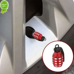 New 4pc Grenade Style Car Tire Valve Caps Auto Motorcycle Wheel Rim Valve Stem Cover Air Dust Cover Valve Caps Car Decor Accessories