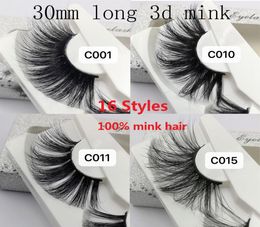 30mm 3D Mink Lashes 100 Soft Mink Hair False Eyelashes Wispy Fluffy Lashes Eye Makeup Tools Dramatic Volumn Strip Handmade Mink E5057429