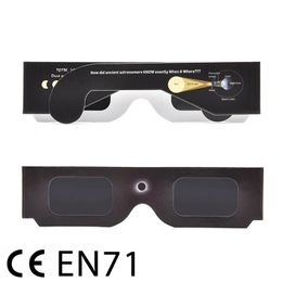 3D Glasses 100pcs/lot Certified Safe 3D Paper Solar Glasses lentes vr Eclipse Viewing Glasses ISO 12312-2 2024 231025