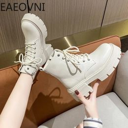 Boots Winter Platform Short Plush Women Fashion Ladies Elegant Lace Up Ankle Boot Outdoor Thick Bottom Motorcycle 231025