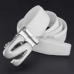 Belts 2023 Hot High Quality Luxury Men Designer Fashion S Letter Belt White Wide Casual Business Classic Waist Strap Ceinture Homme YQ231026