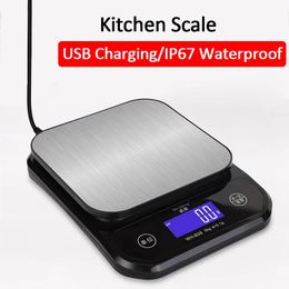 Household Scales Rechargeable Digital Kitchen Scale 10kg1g 5kg01g Stainless Steel Weighing Electronic Cooking Baking Food 231026