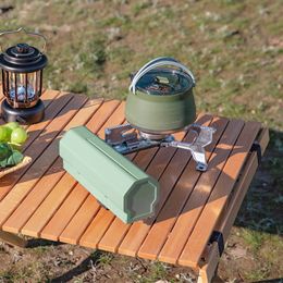 Stoves Outdoor Foldable Cassette Stove Camping Portable Folding Cassette Stove Picnic Gas Furnace Pot Tea Cooker 231025