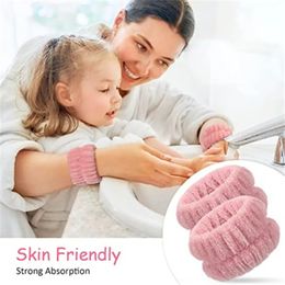 NEW Wrist Spa Washband Microfiber Wrist Wash Towel Band Wristband Scrunchies for Washing Face Absorbent Wrist Sweatband for Women Prevent Liquid Spilling E1026