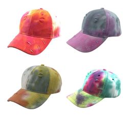 Unisex Vintage Washed Distressed Baseball Cap Gradient Tie-Dye Snapback Dad Hat DB926