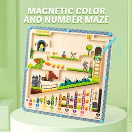 Baby Walking Wings Magnetic Colour and Number Maze Children's educational castle Colour cognitionanimal magnetic intelligence maze walking beads toys 231026