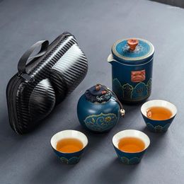 Teaware Sets Portable Ceramic Travel Tea Set Cup Teapot Chinese Ceremony Gifts