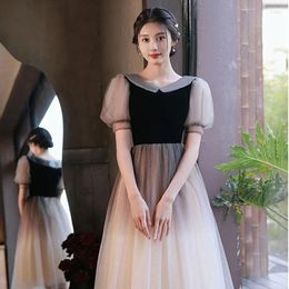 Party Dresses DongCMYBanquet Temperament Evening Gown Black High-end Light Luxury Dress Usually Can Wear Gauze French