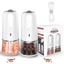 Mills Gravity Pepper Electric Salt And Grinder Set Adjustable Coarseness With LED Light 231026