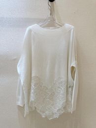 Women's Sweaters 2023 Spring Clothes For Women Sexy Transparent White Sweater Lace Fashion Loose Jumper With Embroidery