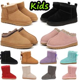 Kids Boots Kid Tasman Slippers Australia Children Snow Boot Winter Toddler Classic Ultra Mini Boys Booties Child Fur kid for Girls Baby with Bows jrd3