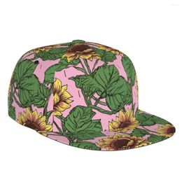 Ball Caps Elegant Ethnic Style Sunflowers 3D Print Baseball Cap Casual Sun Hat Fashion Stage Hip Hop Women Men