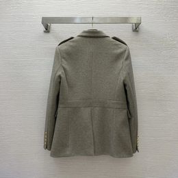 Women's Wool Blends French style light cooked style metal buckle Woollen suit coat 231026