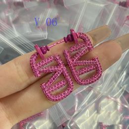 Women Stud Earring Designers Jewelry Diamond Earrings Letter Ear Studs Pink Luxury Hoops Fashion Gold Love Earrings G23102615Z-6