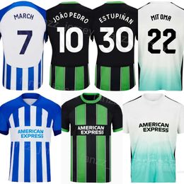 2023-24 FC Club Team Soccer 9 JOAO PEDRO Jerseys 13 GROSS 30 ESTUPINAN 11 GILMOUR 28 FERGUSON 22 MITOMA 7 MARCH Football Shirt Kits Uniform Custom Name Number BuLaiDun