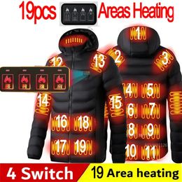 Men's Vests Men 19 Areas Heated Jacket USB Winter Outdoor Electric Heating Jackets Warm Sprots Thermal Coat Clothing Heatable Cotton jacket 231025