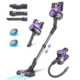 INSE Cordless Cleaner, 9-in-1 Stick with 26kpa 350W Suction, Max 50 Min Runtime Home, Bendable Household Vacuum for Hard Floor Pet Hair-s10x Purple