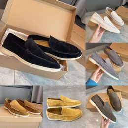 Loro Piano Loro Pianaa Summer shoes Suede Walk Italy Design Loafers Shoes Men Hand Stitched Smooth LP Jogging Slip-on Comfort Party Dress Casual Walking EU35-46