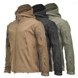 Men's Jackets Fleece Men Jacket Outdoor Hiking Waterproof Windproof Windbreaker Military Tactical Coats Warm Multi-Pocket Sweatshirt