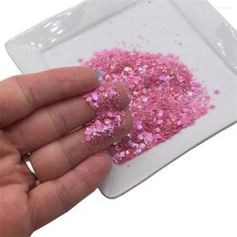 Nail Glitter 50g Mixed Size Chunky Sequins Pink/White/Green/Blue Opal Blend Art Slices Shifting Hexagon Manicure Flakes #