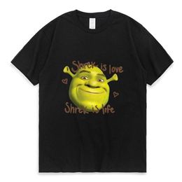 Men's T-Shirts Shrek Is Love Life Print T Shirt Men Women Summer Cotton Oversized Comfortable T-shirt Trendy Fashion Short Sl257M