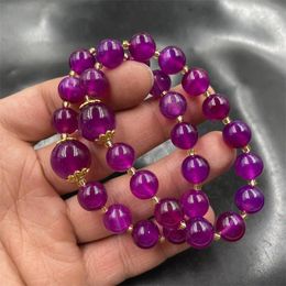 Strand Grape Purple Chalcedony Agate Bracelet