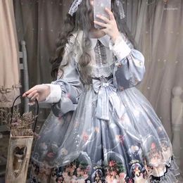 Casual Dresses MAGOGO Lolita Dress Women Lace Maid Costume Sweet Long Sleeve Cute Loose Soft Sisters Female Mid