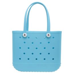 Evening Bags Waterproof Soft EVA Punched Beach Bag Handbag Summer Water Park Tote Basket Swimming Suit Towels Organiser Shoulder Bag Tote 231026