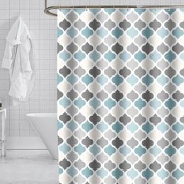 Shower Curtains Thick Geometric Simple Shower Curtains Bath Curtain Waterproof Partition Curtain Bathroom High Quality with 12pcs Plastic Hooks 231025