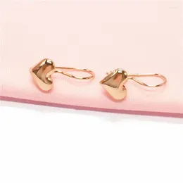 Dangle Earrings 18K Colour Gold Luxury Love Heart Variety Women's Pure Russian 585 Purple Beautiful Ear Rings Fashion