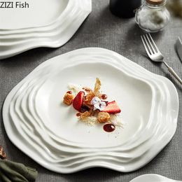 Dishes Plates Creative Folding Plate Restaurant Gourmet Decoration Serving Tray Dinner Steak Dessert Cake Kitchen Ceramic Tableware 231026