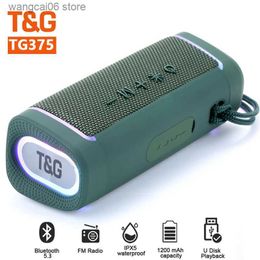 Cell Phone Speakers TG375 20W Power caixa de som Bluetooth Speaker Wireless Dual Speaker TFcard Outdoor Subwoofer RGB Colourful Lights with FM Radio T231026