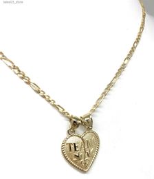 Pendant Necklaces Personalised "TE AMO" Heart Shape Split Pendant 18K Gold Plated Necklace Women's Stainless Steel Jewellery Best Christmas Gifts Q231026