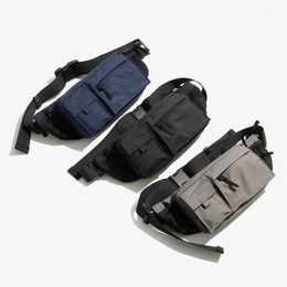 Waist Bags Japanese Yoshida Fanny Pack Casual Nylon Chest Package Unisex Multiple Pockets Shoulder Bag Tokyo Design Fashion Waist Bag Boys 231026